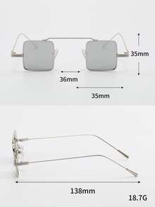 Square Frame Sunglasses - Silver - View 3