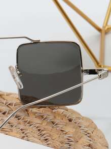 Square Frame Sunglasses - Silver - View 5