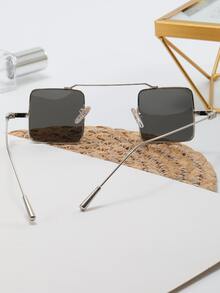 Square Frame Sunglasses - Silver - View 6