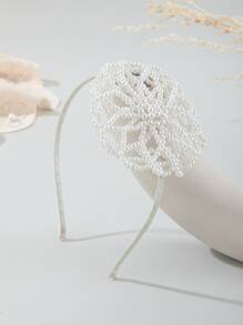 小女童珍珠花朵裝飾髮箍