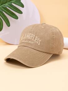 1pc Letter Embroidered Baseball Cap For Outdoor All Seasons Fashionable Solid Color