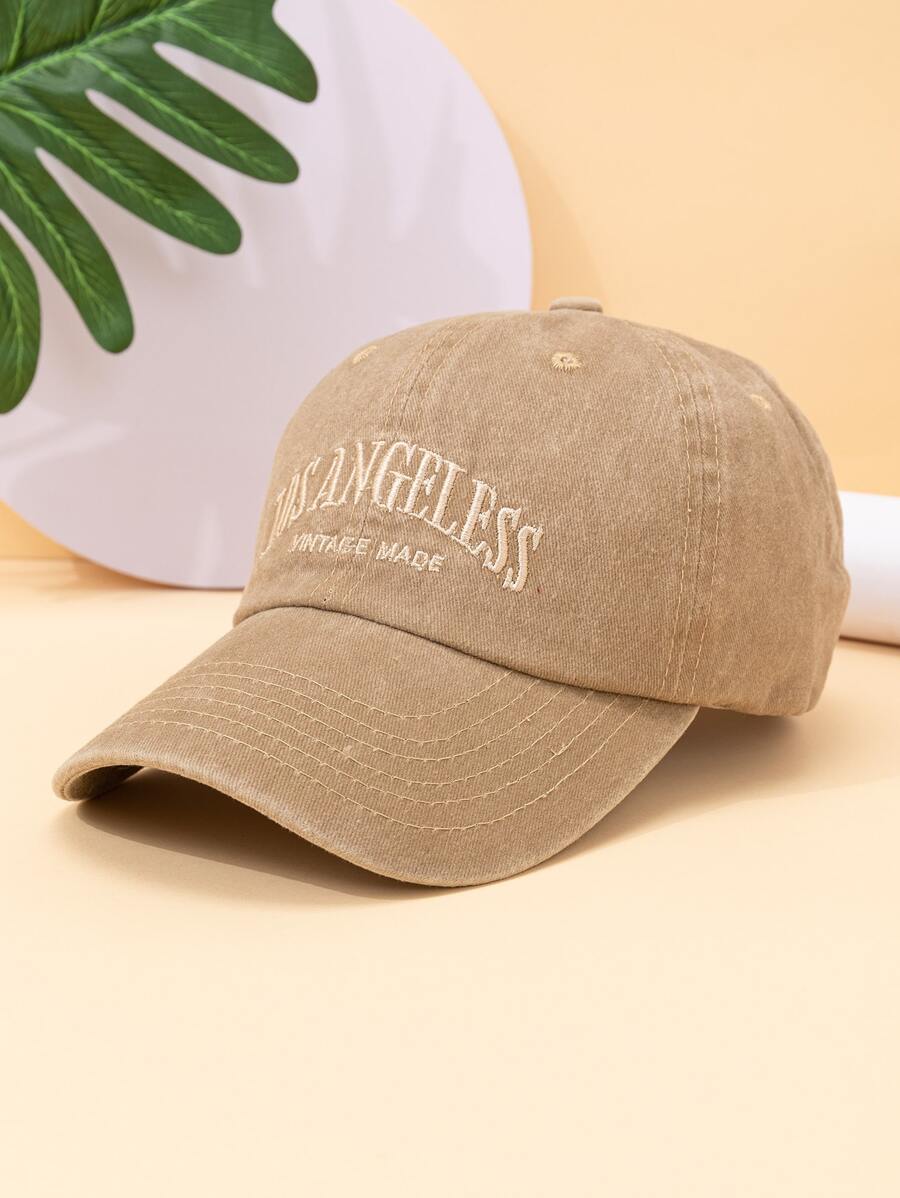 1pc Letter Embroidered Baseball Cap For Outdoor All Seasons Fashionable Solid Color