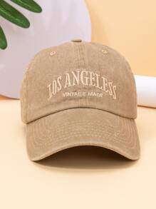 1pc Letter Embroidered Baseball Cap For Outdoor All Seasons Fashionable Solid Color
