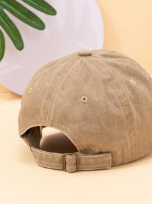 1pc Letter Embroidered Baseball Cap For Outdoor All Seasons Fashionable Solid Color