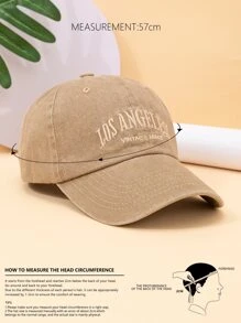 1pc Letter Embroidered Baseball Cap For Outdoor All Seasons Fashionable Solid Color