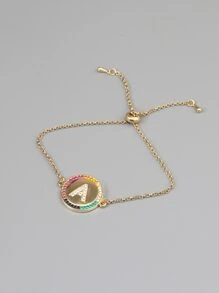 1 cái Vòng tay trang trí hình chữ cái và hình tròn - Vàng - Xem 3