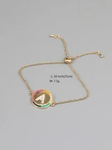 1 cái Vòng tay trang trí hình chữ cái và hình tròn - Vàng - Xem 4