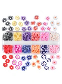 1盒復活節彩蛋兔子設計聚合物粘土片史萊姆復活節美甲裝飾軟陶亮片復活節美甲配件 - 彩色 - 查看 2