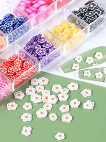 1盒復活節彩蛋兔子設計聚合物粘土片史萊姆復活節美甲裝飾軟陶亮片復活節美甲配件 - 彩色 - 查看 5