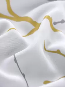 1 Panel Cortina De Oscurecimiento Con Ojal Superior Con Aislamiento Térmico, Función De Reducción De Ruido Y Bloqueo De Luz Para Sala De Estar, Dormitorio, Oficina, Decoración Del Hogar, Patrón De Impresión, Cortina Térmica Aislada - Amarillo - Ver 2