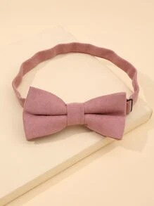 男士純色領結，時尚耐用且多功能，適用於所有場合 - 西瓜粉 - 查看 2