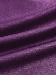 SHEIN ICON Plus Zip Up PU Leather Crop Wide Strap Top - Purple - View 4