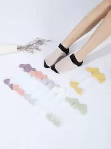 7 pares Calcetines tobilleros de dos tonos de malla - Multicolor - Ver 1