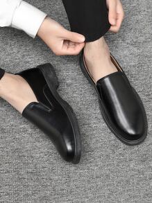 男士針腳細節一腳蹬商業黑色男士正裝鞋