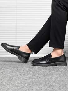 男士針腳細節一腳蹬商業黑色男士正裝鞋