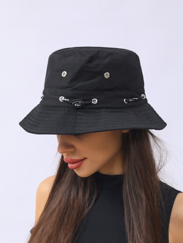 Drawstring Decor Bucket Hat Sun Hat SHEIN USA