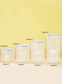 1pc Clear Pet Food Storage Container, Kitchen Storage Box Sealed Food Preservation Plastic Preservation - Clear - View 2