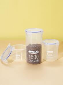 1pc Clear Pet Food Storage Container, Kitchen Storage Box Sealed Food Preservation Plastic Preservation - Clear - View 4