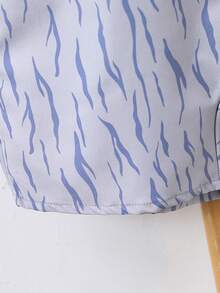 小男童老虎和字母圖案背帶連體短褲