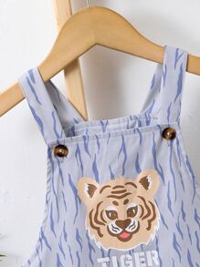 小男童老虎和字母圖案背帶連體短褲