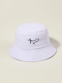 Sombrero cubo con diseño bordado - Blanco - Ver 1