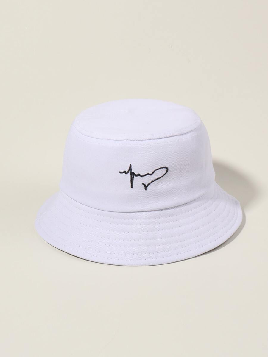 Sombrero cubo con diseño bordado - Blanco - Ver 1