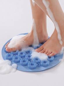 1 Bàn chải tắm bằng silicon, Bàn chải cơ thể đa năng màu xanh trơn cho phòng tắm - Màu xanh lam - Xem 2