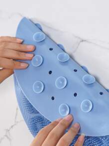 1 Bàn chải tắm bằng silicon, Bàn chải cơ thể đa năng màu xanh trơn cho phòng tắm - Màu xanh lam - Xem 3