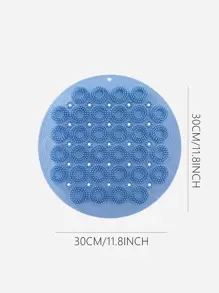 1 Bàn chải tắm bằng silicon, Bàn chải cơ thể đa năng màu xanh trơn cho phòng tắm - Màu xanh lam - Xem 4