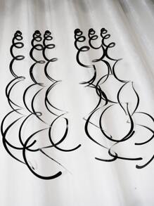 6入組/套塑膠派對螺旋黑色掛飾適用於生日婚禮家庭派對 - 黑色 - 查看 1