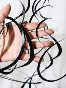 6入組/套塑膠派對螺旋黑色掛飾適用於生日婚禮家庭派對 - 黑色 - 查看 4