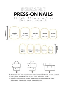 Elevate Your Style With 24pcs Short Square Blue Solid Glossy Plain Fake Nail & 1sheet Tape & 1pc Nail File & 1pc Stick Press On Nails Nail Supplies