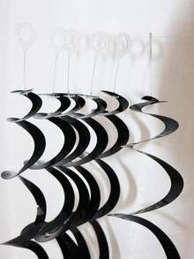 6入組/套塑膠派對螺旋黑色掛飾適用於生日婚禮家庭派對 - 黑色 - 查看 5