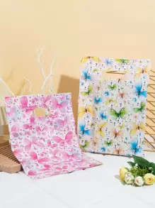 10pcs Floral Pattern Gift Bag, Double Sided Modern PVC Portable Gift Packaging Bag For Party - Multicolor - View 1