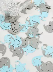 100入組/套卡通大象形狀鏤空細節紙巾紙屑適用於可愛裝飾用品 - 彩色 - 查看 1