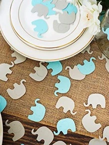 100入組/套卡通大象形狀鏤空細節紙巾紙屑適用於可愛裝飾用品 - 彩色 - 查看 2