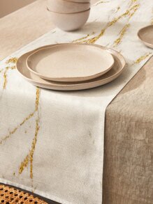 1pc Polyester Table Runner, Nordic Marble Pattern Kitchen Table Runner For Dining Table - Multicolor - View 3