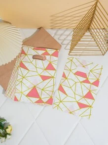 50pcs 30x20cm Plastic Gift Bag, Minimalist Geometric Pattern Reusable Gift Bag For Gift Wrapping - Multicolor - View 1