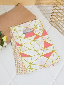 50pcs 30x20cm Plastic Gift Bag, Minimalist Geometric Pattern Reusable Gift Bag For Gift Wrapping - Multicolor - View 4