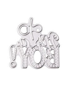 1 Chữ Cái Hình Cắt Chết, Bạc Hadfield Thép Khắc Stencil, Cho DIY - Bạc - Xem 1