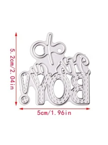 1 Chữ Cái Hình Cắt Chết, Bạc Hadfield Thép Khắc Stencil, Cho DIY - Bạc - Xem 2