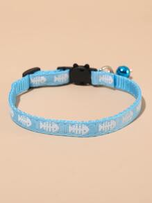 鱼骨吊坠宠物项圈，带扣装饰猫项圈 - 淺藍色 - 查看 2