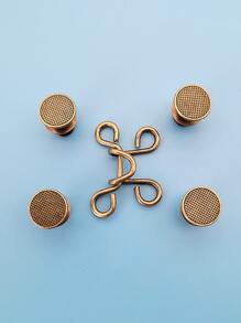 2入組牛仔褲腰部收縮扣調整牛仔褲尺寸方便工具可調節黃銅扣減肥期小工具 - 銅色 - 查看 7