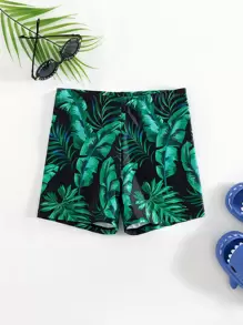 Boys Tropical Print Swim Shorts - Multicolor - View 1