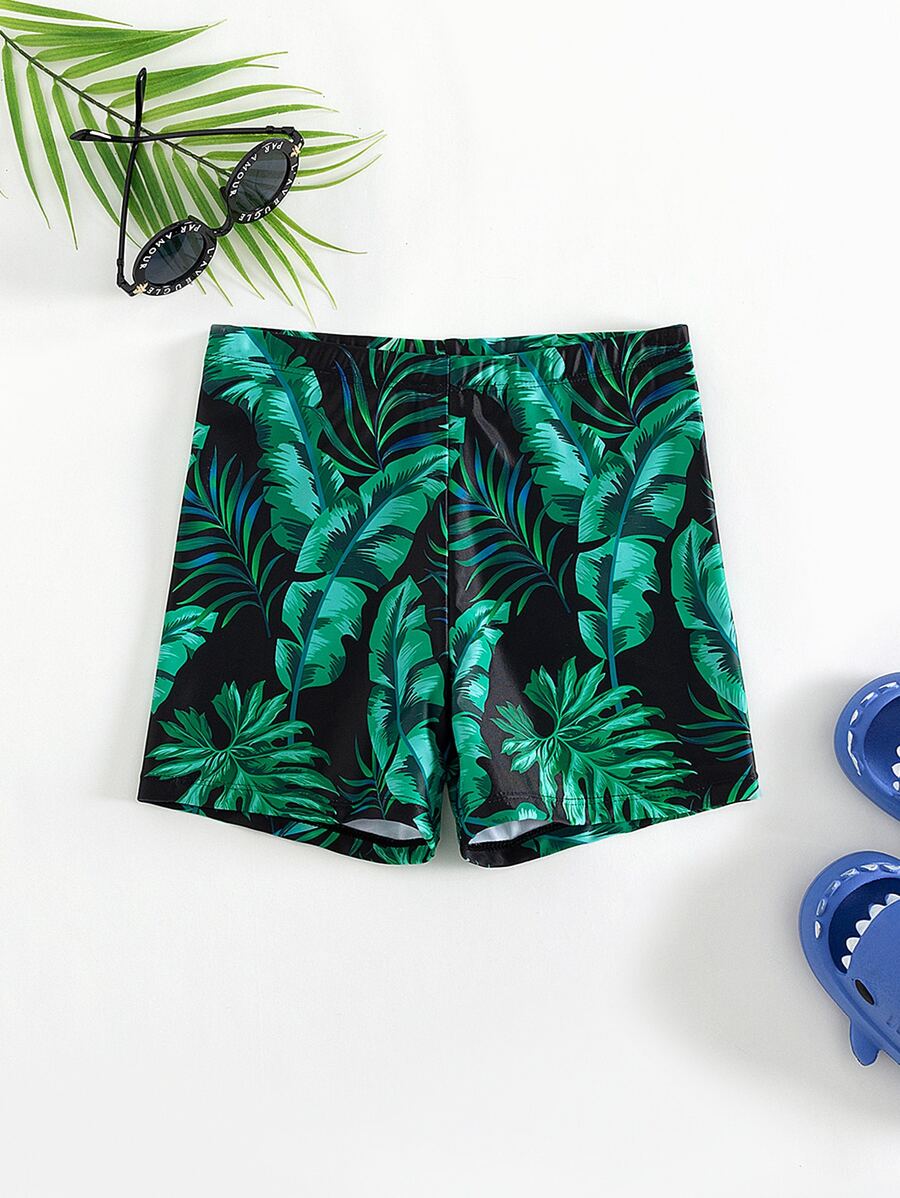 Boys Tropical Print Swim Shorts - Multicolor - View 1