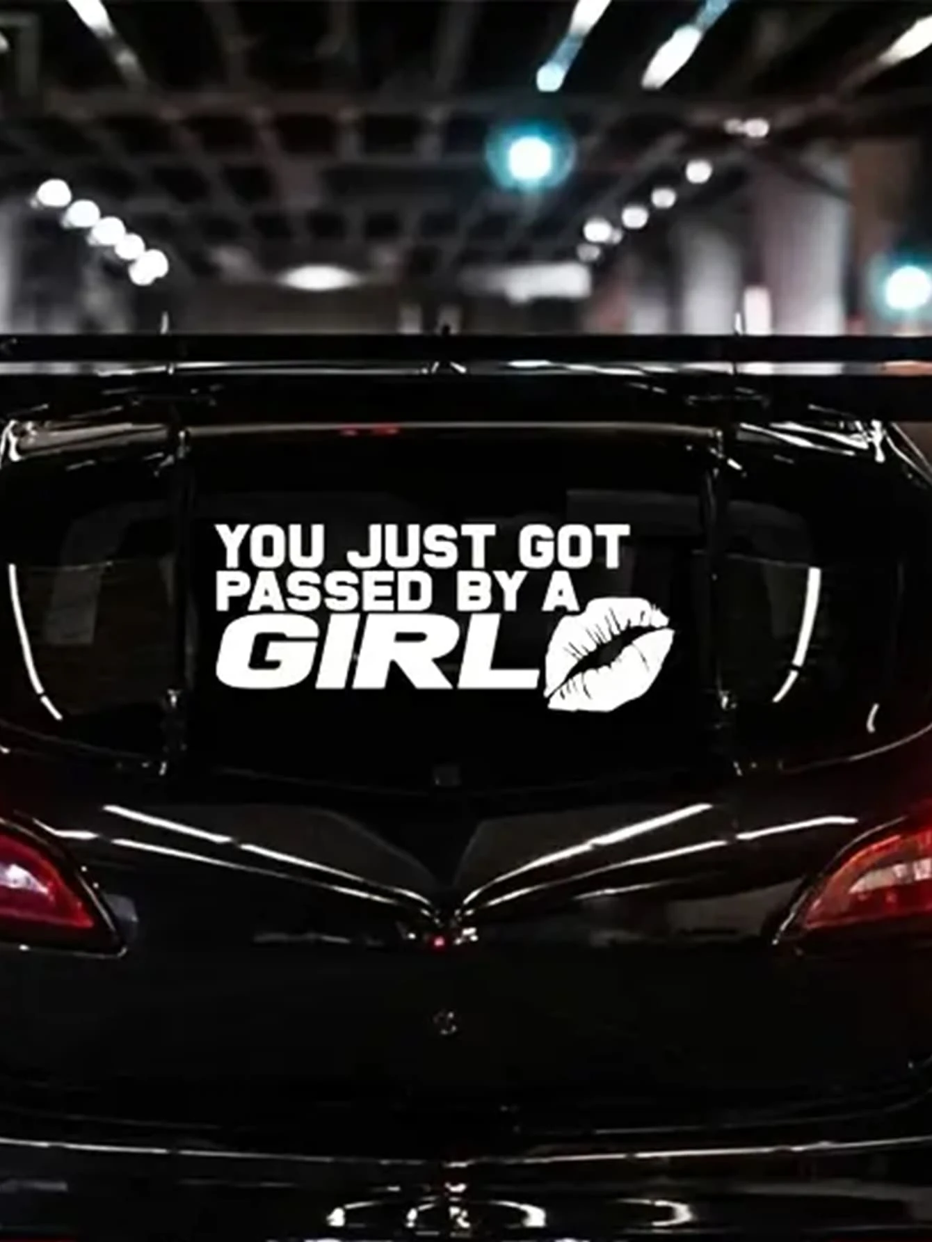 1入組標語圖案汽車貼紙 - 白色 - 查看 1