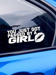 1入組標語圖案汽車貼紙 - 白色 - 查看 2