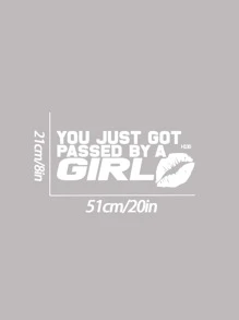 1入組標語圖案汽車貼紙 - 白色 - 查看 3