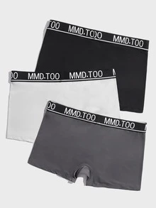 Men 3pcs Letter Graphic Boxer Brief - Multicolor - View 2