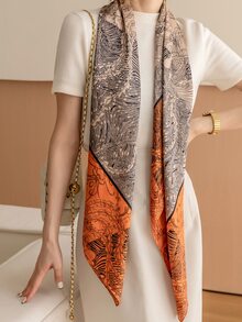 Floral Print Bandana - Orange - View 3